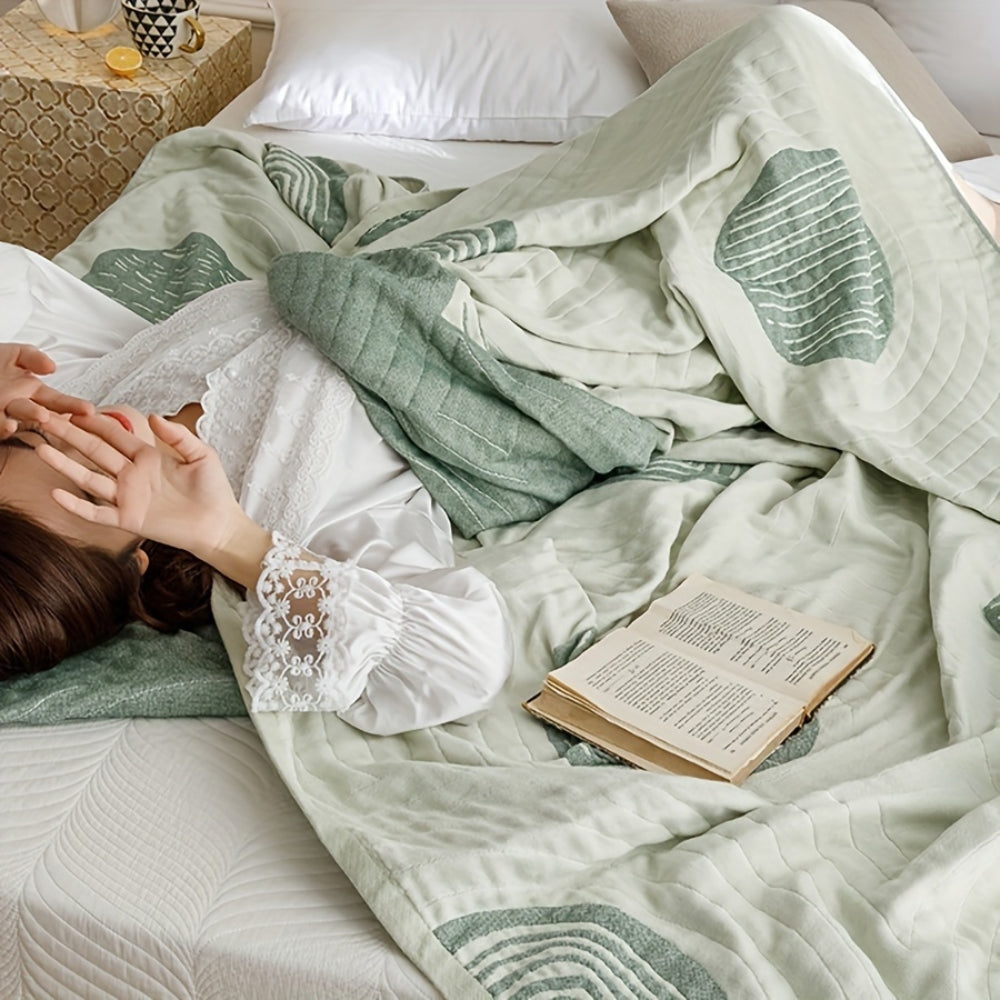 Zen Round Pattern Lightweight Cotton Blanket — product close-up