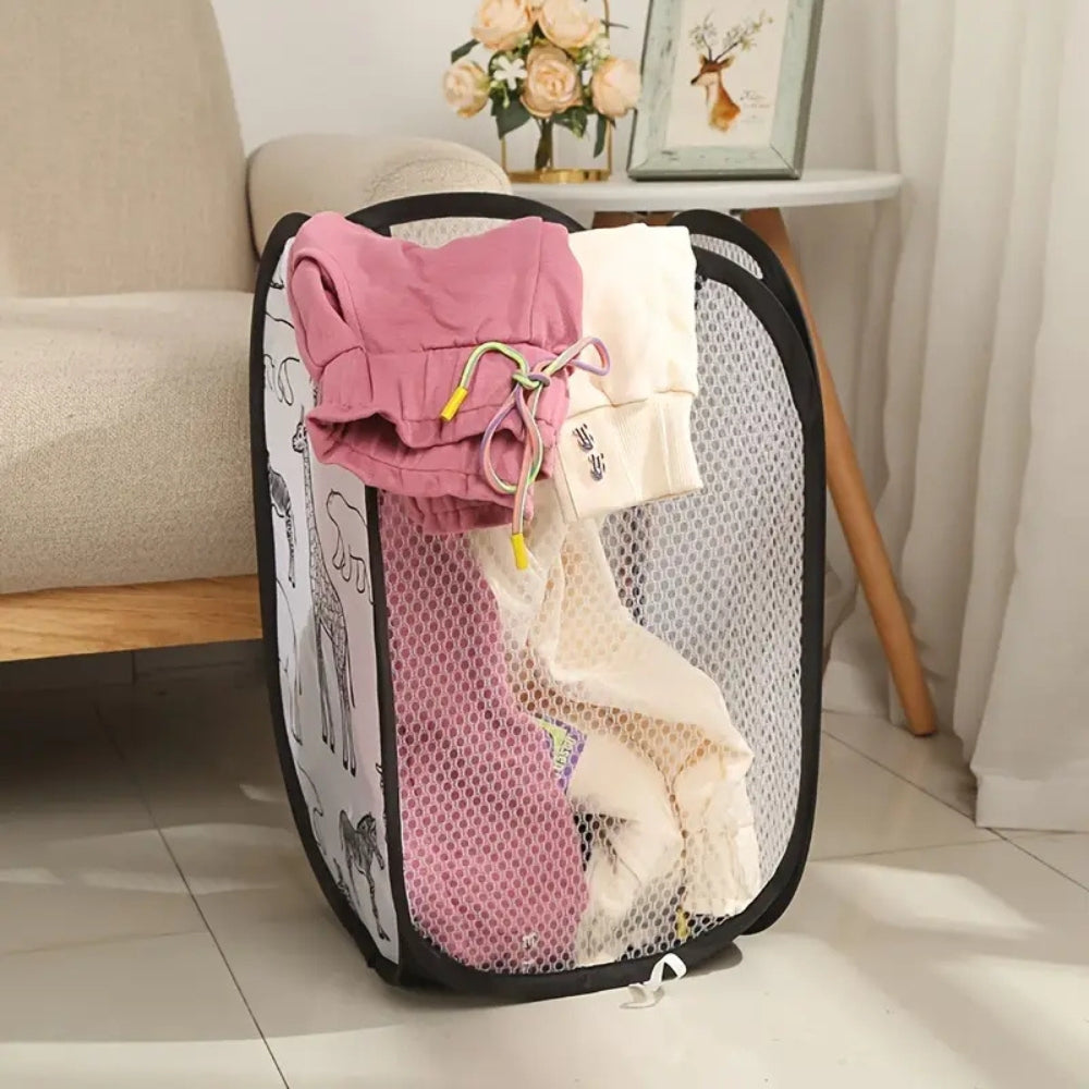Zoola Animals Mesh Laundry Basket — product detail view