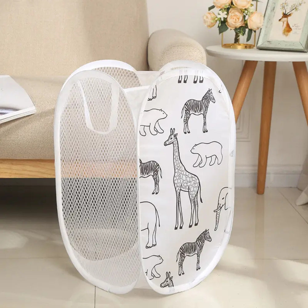 Zoola Animals Mesh Laundry Basket — size and scale reference