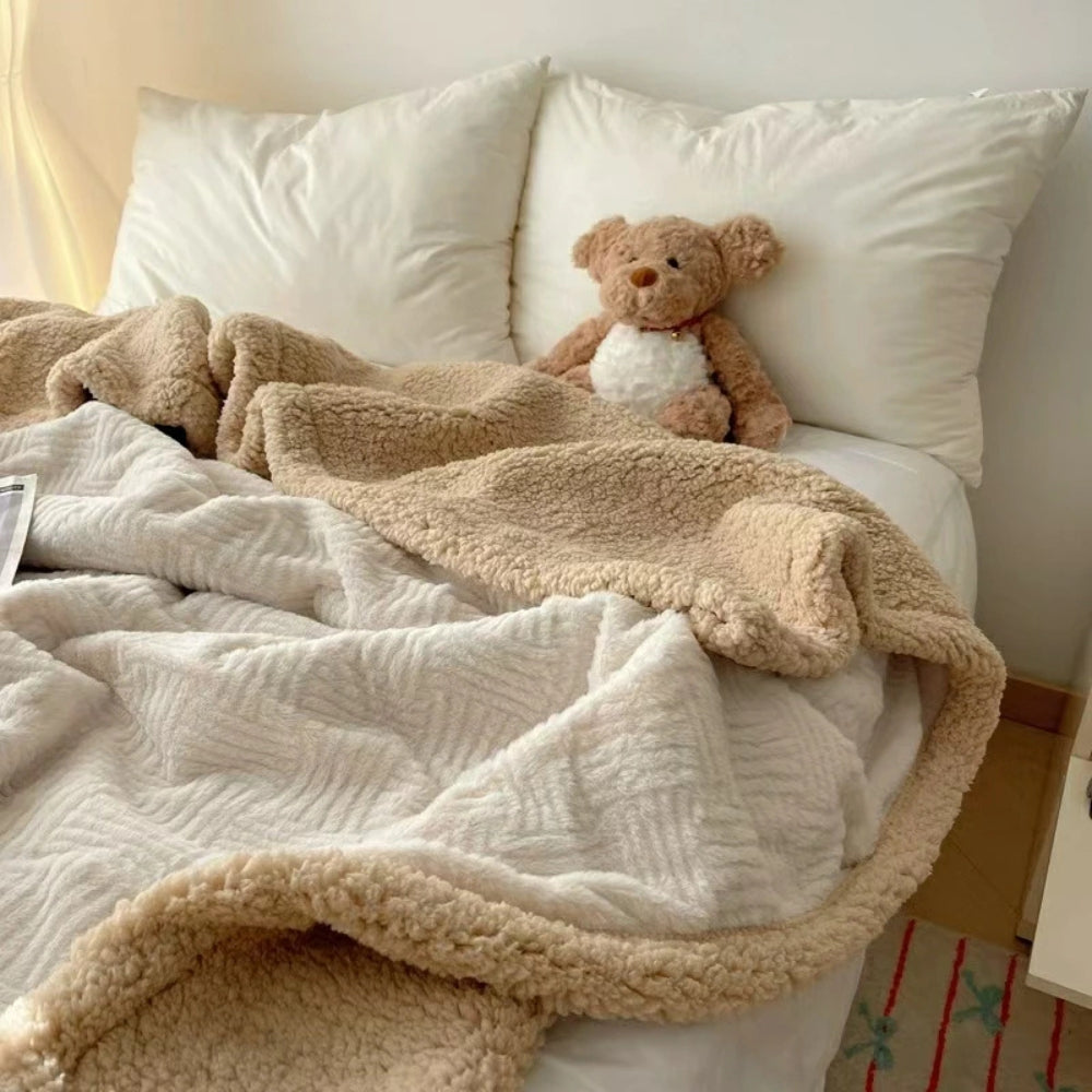 Seraphina Soft Jacquard Rabbit Plush Blanket — product detail view