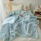 Seraphina Soft Jacquard Rabbit Plush Blanket — material texture close-up