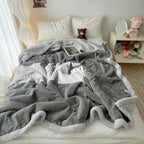 Seraphina Soft Jacquard Rabbit Plush Blanket — alternate angle view