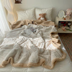 Seraphina Soft Jacquard Rabbit Plush Blanket — product in use