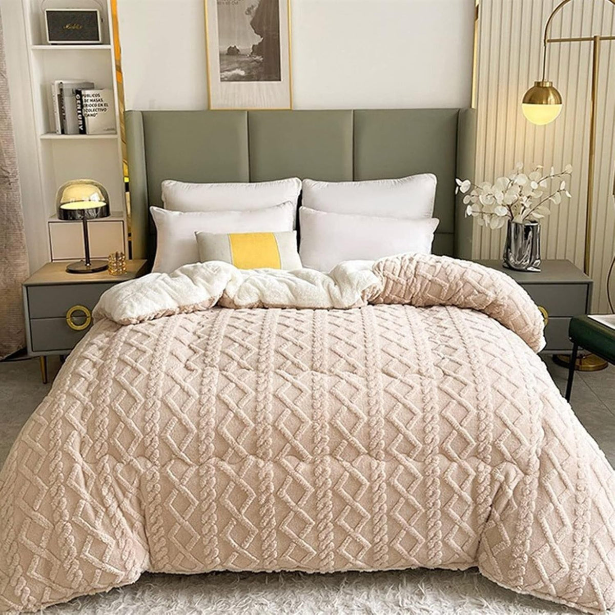 Thick Snuggle Sherpa Blanket — size and scale reference