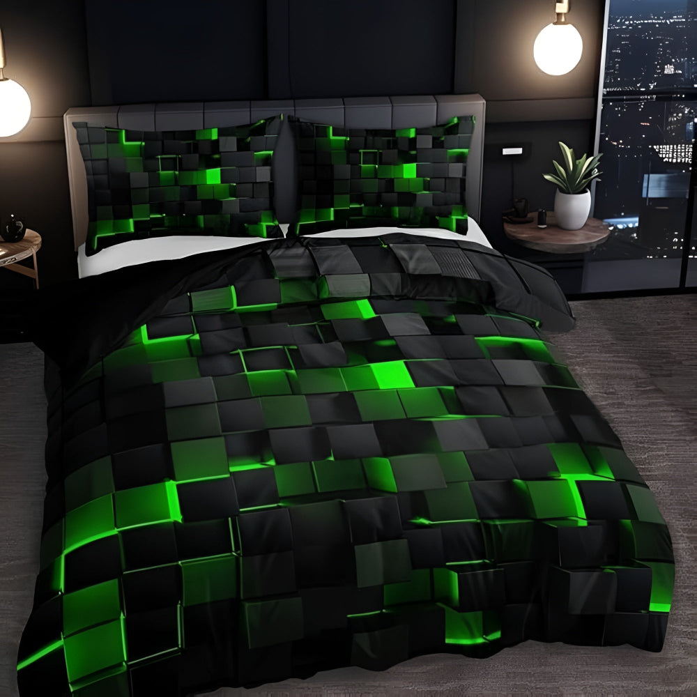 GEOMATRIX | 3pcs Quilt Cover Set — alternate angle view