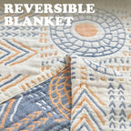 Reversible Chic Cotton Throw Blanket — product detail view