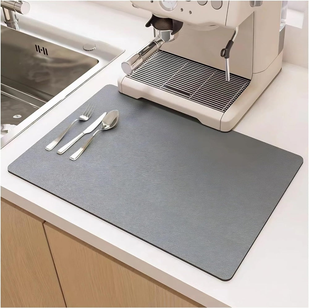 Quick Dry Kitchen Dish Mat — product in use