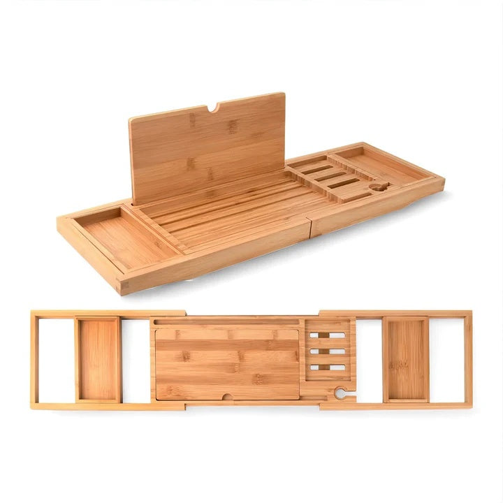 Bamboo Bath Caddy — product in use