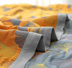 Ginkgo Leaf Throw Blanket — lifestyle shot