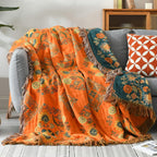 Marigold Reversible Throw Blanket — product in use