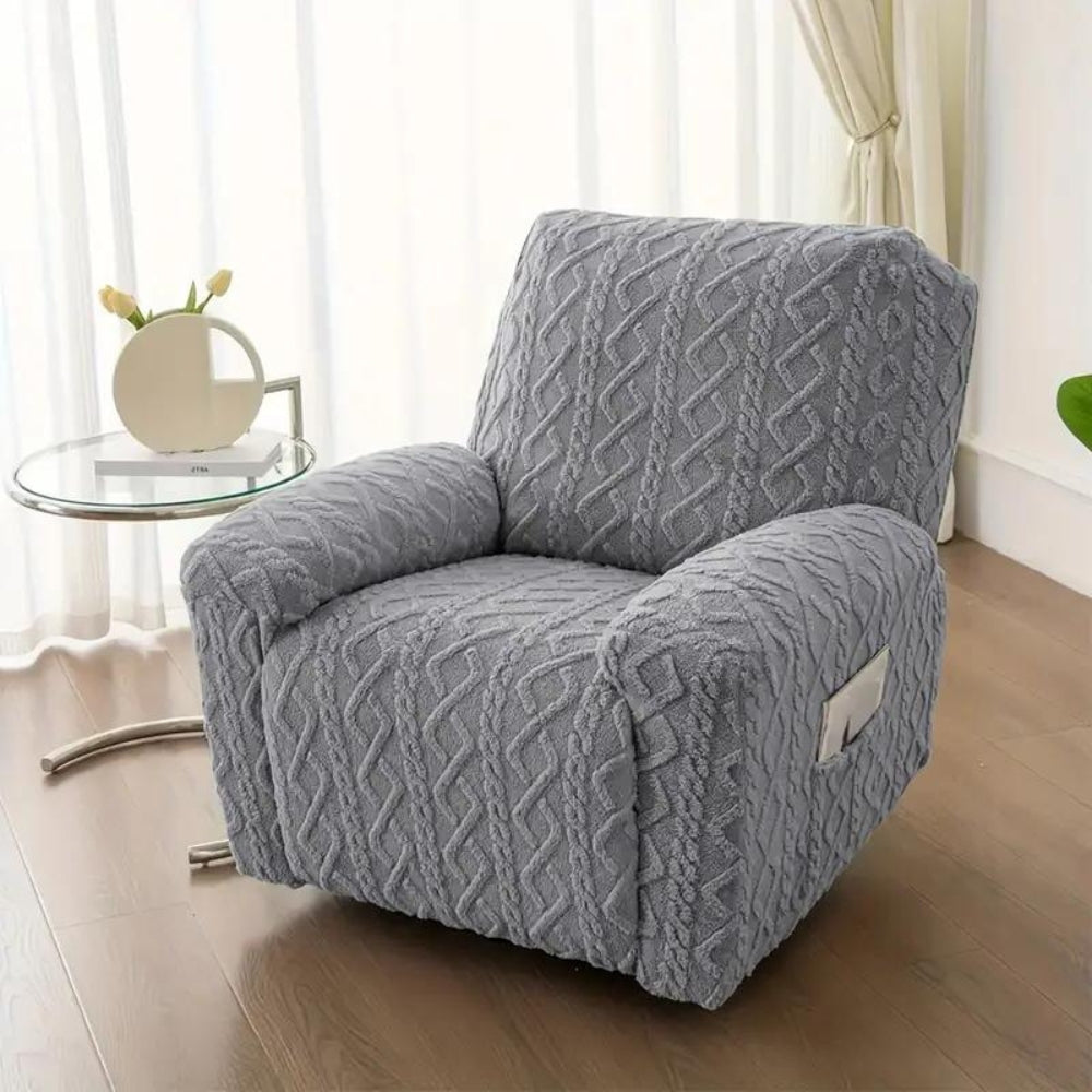 Jacquard Stretch Recliner Sofa Cover — material texture close-up
