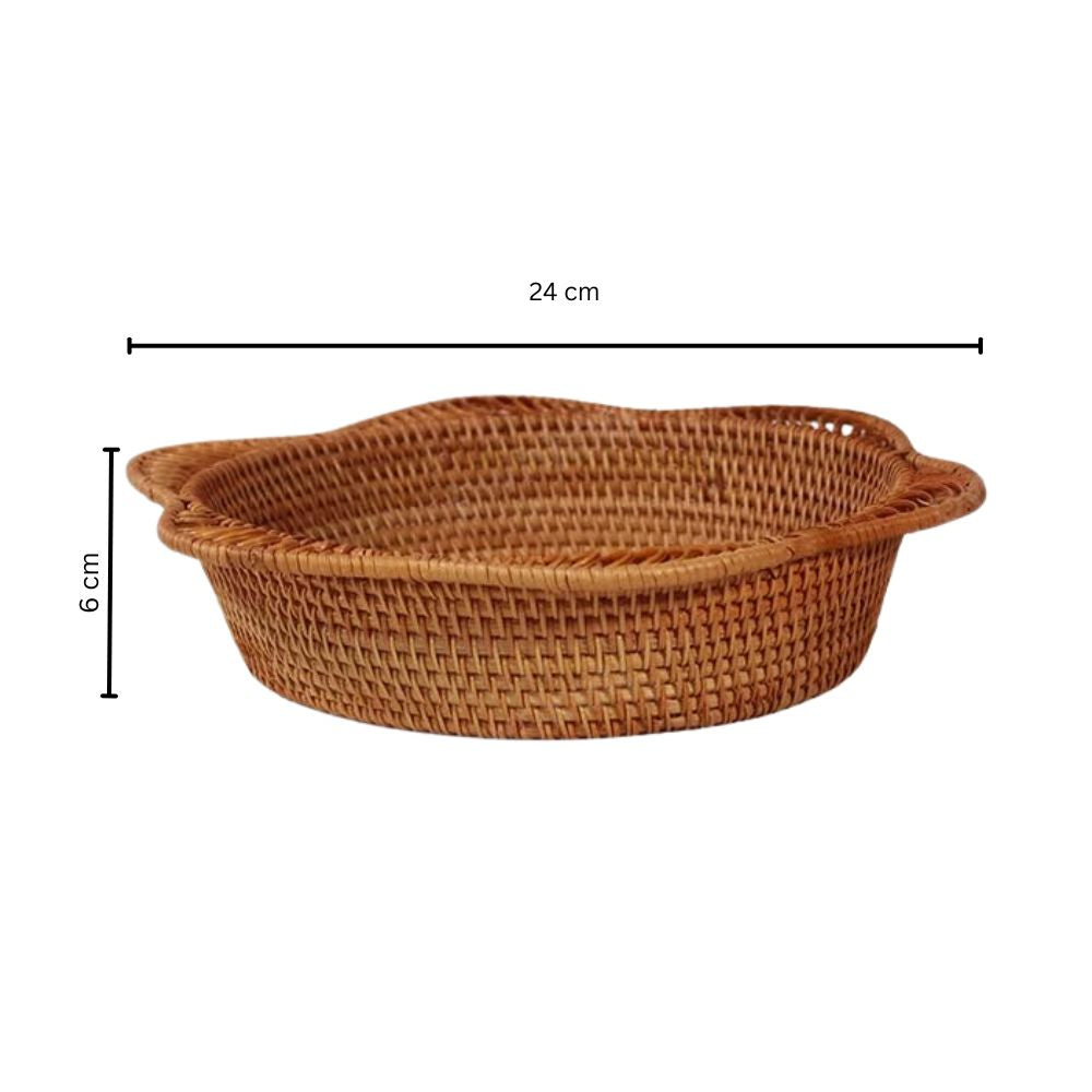 Handwoven Rattan Floral Basket — alternate angle view