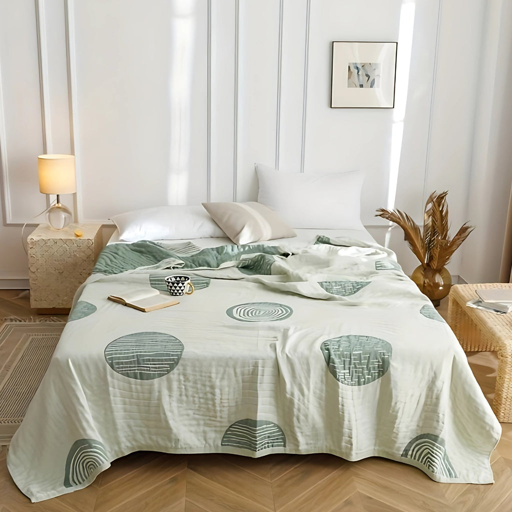 Zen Round Pattern Lightweight Cotton Blanket — main product photo