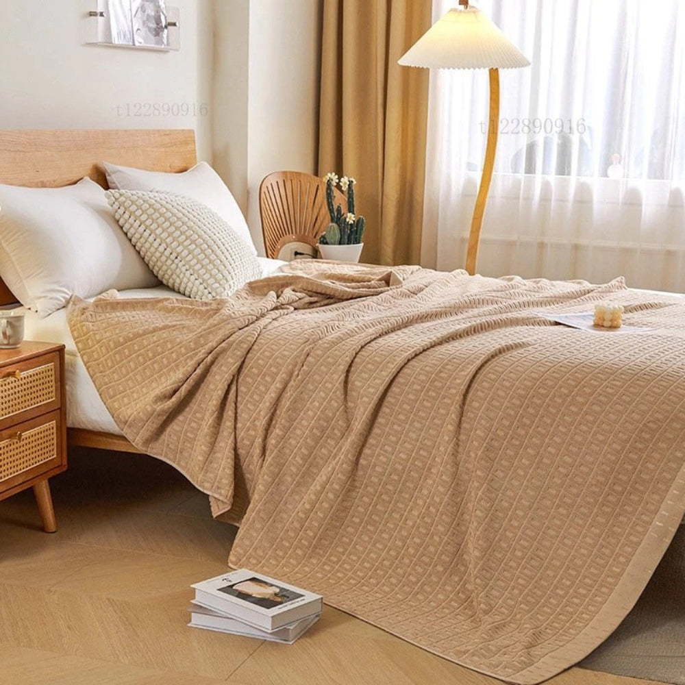 Waffle Cotton Throw — product detail view